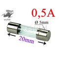 Bezpiecznik; szybki; szklany; I= 500 mA; 250V; fi 5x20mm