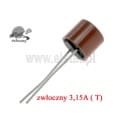 Zwłoczny bezpiecznik kubkowy; 3,15A; fi 8,4x7,6mm; przewlekany THT