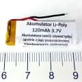 Akum. 120mAh  Li- Pol.  3.7V  0,4Wh