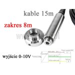 Czujnik hydrostatyczny do pomiaru poziomu ścieków; 0-10V; poziom do 8m; długość kabla 15m