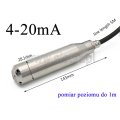 Hydrostatyczny czujnik poziomu cieczy 4-20 mA; pomiar do 1m; kabel 5m