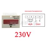 Licznik impulsów 230V; elektroniczny; wyświetlacz LED 6-cyfrowy; sterowanie stykiem