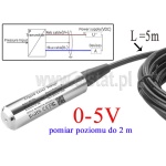 Hydrostatyczna sonda poziomu; pomiar do 2m; kabel 5m wyjście 0-5V