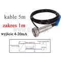 Hydrostatyczny czujnik poziomu ścieków; 4-20 mA; pomiar do 1m; kabel 5m