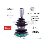 Joystick 4 kierunkowy z przyciskiem reset; stabilny, styki NO/NC