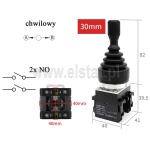 Joystick przemysłowy 2-osiowy; 2x NO; samopowrotny; chwilowy; 30mm