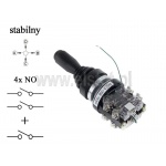 Joystick przemysłowy; 4-pozycyjny z przyciskiem; 4x NO + NO, chwilowy