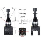 Joystick z blokadą; 2 pozycyjny; 2 NO; chwilowy; otwór 22mm; manipulator z blokadą mechaniczną