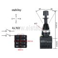 Joystick z blokadą mechaniczną działnia; 4 pozycyjny; 4x NO; bez samopowrotu