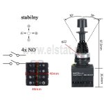 Joystick z blokadą mechaniczną; 4 pozycyjny; 4x NO; bez samopowrotu