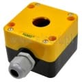 Kaseta sterownicza; 1 przycisk; żółta; LAY5-JBPN0; 75x75x55,5mm