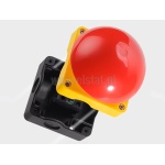 Kaseta zółto-czarna; STOP; grzyb bezpieczeństwa 72mm; ryglowany; 1NC+1NO; zwolnienie przez wyciąganie