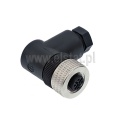 Kątowe złącze do czujników; gniazdo M12; żeńskie; 5 polowe; PG7