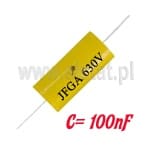  Kondensator poliestrowy 100nF/630VDC 10% osiowy