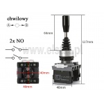 Joystick 22mm; elektryczny; 2-pozycyjny; 2x NO + OFF; z samopowrotem