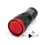  Kontrolka czerwona 16mm; 24V AC/DC; podświetlenie LED 