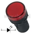  Kontrolka czerwona, 22mm, 24V AC/DC, AD16-22DS, L=51mm 