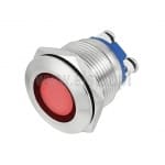  Kontrolka czerwona LED; 16mm; 12VAC/DC; wandaloodporna 