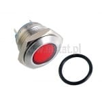  Kontrolka LED, czerwona, 16mm, 230V; AC; wandaloodporna 