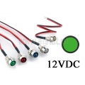 Kontrolka sygnalizacyjne LED; zielona; metalowa obudowa; 5mm; zasilanie 12VDC.