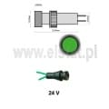 Kontrolka sygnalizacyjne LED; zielona; obudowa PCV; LED 5mm; zasilanie 24VDC.