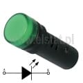  Kontrolka zielona 16mm, 24V AC/DC, podświetlenie LED 