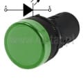  Kontrolka zielona, 22mm, 12V AC/DC, L=51mm 