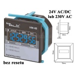 Licznik elektroniczny motogodzin bez resetu; niebieski LED; pomiar czasu pracy; sterowanie napięciowe 24V lub 230V; AC/ DC