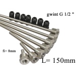 Osłona termometryczna czujnika temperatury; wymiar 150mm; gwint 1/2 cala 