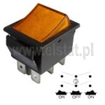 Przełącznik stabilny 3 położeniowy; kołyskowy; pomarańczowy; podświetlany 230V; 15A/ 250V