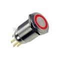  Przełącznik bistabilny; antywłamaniowy; LAS1-GQ; LED 12VDC; czerwony; montaż 19mm; L=33mm 