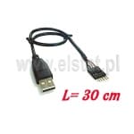 Przew. do płytek styk. 1szt  USB A  WT-5pin 2.54mm