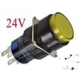 Przycisk sterowniczy; chwilowy; 16mm; żółty; LED 24V; LAS1-AY-11Y