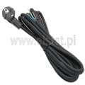 Kabel sieciowy; 5m ( 3x1,5mm ) czarny guma HQ z/u 