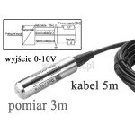 Sond hydrostatyczna głębokości; 0-10V; poziom do 3m; kabel 5m