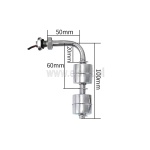 Sonda poziomu; nierdzeway; do wody gorącej; pionowy; dwa pływaki; styk zwierny, NO; pomiar do +125 °C; 100mm