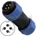 SP1310/P4 złącze przemysłowe, na kabel, 4 piny, 4A, męskie 