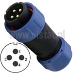 SP1310/P4 złącze przemysłowe, na kabel, 4 piny, 4A, męskie 