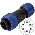 SP1310/P6 złącze przemysłowe, na kabel, 6 pinów, 4A, męskie 