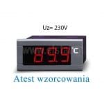 Termometr LED; zakres pomiarowy; sonda NTC; -30 +110stC, Uz= 230V AC; świadectwo wzorcowania