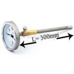 Termometr tarczowy; zakres pomiarowy 0°C +500 st C; sonda pomiarowa 300mm