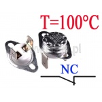 Termostat bimetaliczny 16A; zakres: 100°C; NC; konektory pionowe