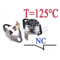 Termostat bimetaliczny 16A; zakres: 125°C; NC; konektory pionowe
