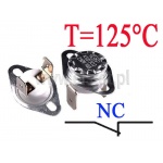 Termostat bimetaliczny 16A; zakres: 125°C; NC; konektory pionowe