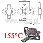 Termostat bimetaliczny; zakres: 155°C; typ KSD301A; 10A; NC 