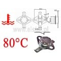 Termostat bimetaliczny; zakres: 80°C; typ KSD301A; 10A; NC 