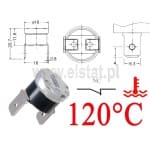 Termostat bimetaliczny; zakres: 120°C; typ KSD301V; 10A; NC; styki pionowe 