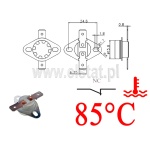 Termostat bimetaliczny; zakres: 85°C; typ KSD301A; 10A; NC 