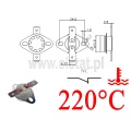 Termostat bimetaliczny; zakres: 220°C; typ KSD301A; 10A; NC 