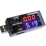 Tester USB; Woltomierz i amperomierz elektroniczny; LED; pomiar DC; 3,5-8V; I= 0-3A; 